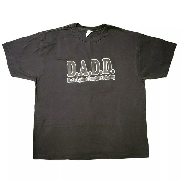 DADD Dads Against Daughters Dating Tshirt Mens Sz 2XL‎ Black Fathers Day Shirt - Picture 1 of 5